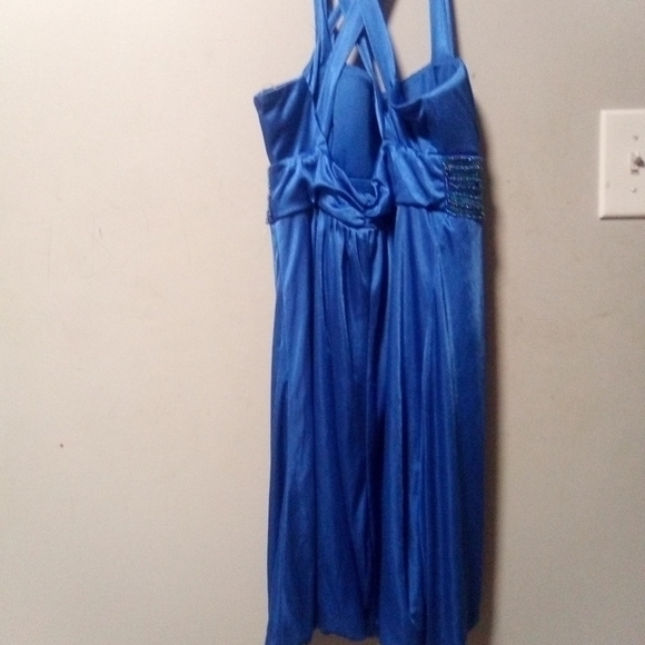 MY Michelle beautiful blue sequin prom or evening bubble hem dress. Size Small. - Picture 5 of 8